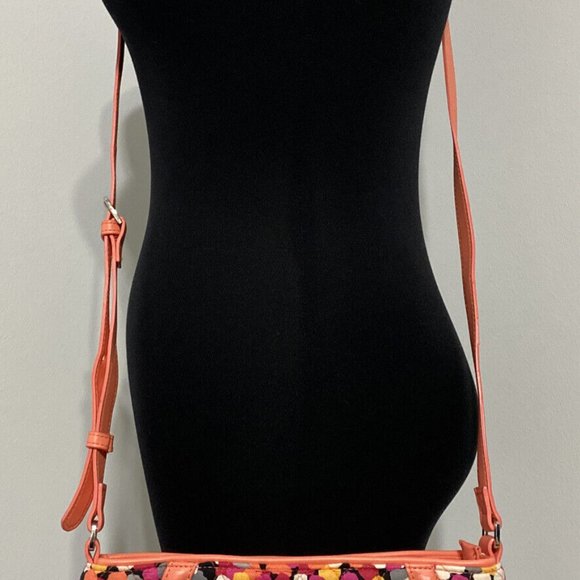 Vera Bradley Handbag Trimmed Trapeze Crossbody Purse Pixie Confetti Zip Top - Picture 3 of 8